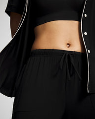 BLACK - Solid Piped Pajama Pants | Soma