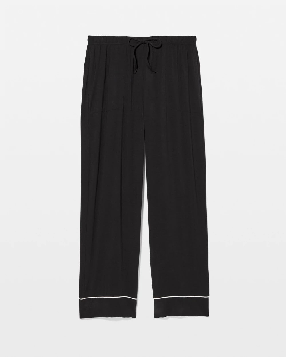 BLACK - Solid Piped Pajama Pants | Soma