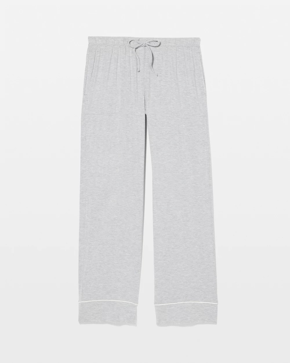 HEATHER OPAL GRAY - Solid Piped Pajama Pants | Soma