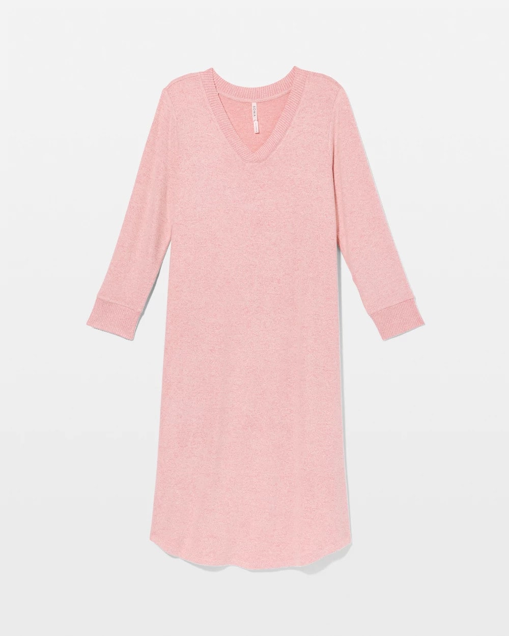 CAMEO PINK/DUSTY ROSE - Long Sleeve Midi Sleepshirt | Soma