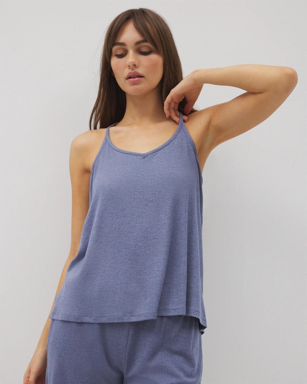 HEATHER DUSK - Lightweight Rib Knit Pajama Cami | Soma