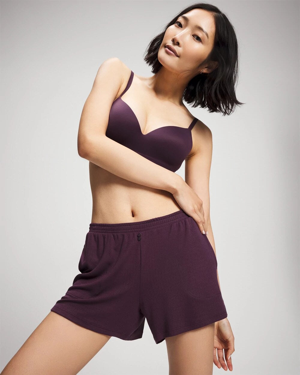 PLUM PERFECT - Lightweight Rib Knit Pajama Shorts | Soma