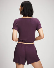 PLUM PERFECT - Lightweight Rib Knit Pajama Shorts | Soma