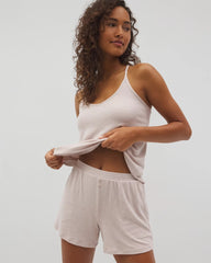 HEATHER BARELY THERE - Lightweight Rib Knit Pajama Shorts | Soma