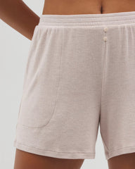HEATHER BARELY THERE - Lightweight Rib Knit Pajama Shorts | Soma