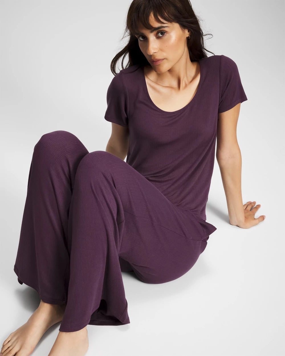 PLUM PERFECT - Lightweight Rib Knit Short Sleeve Pajama Tee | Soma