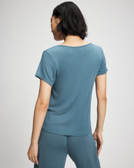 TAPESTRY - Lightweight Rib Knit Short Sleeve Pajama Tee | Soma