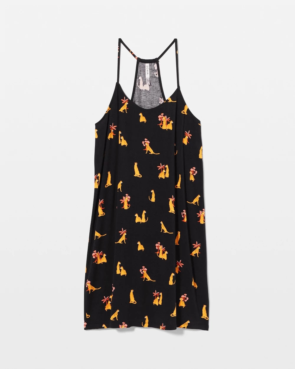 FELINE FUN MID BLK - Strappy Sleepshirt | Soma