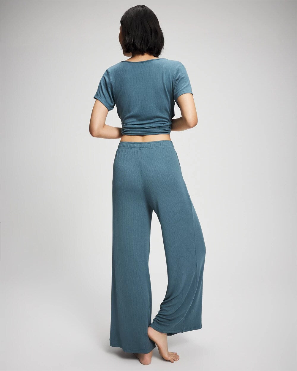 TAPESTRY - Lightweight Rib Knit Wide Leg Pajama Pants | Soma