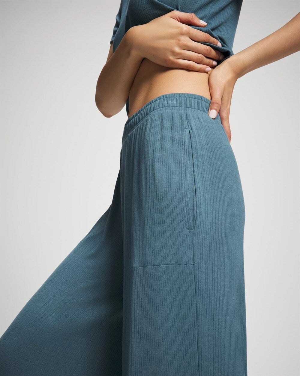 TAPESTRY - Lightweight Rib Knit Wide Leg Pajama Pants | Soma