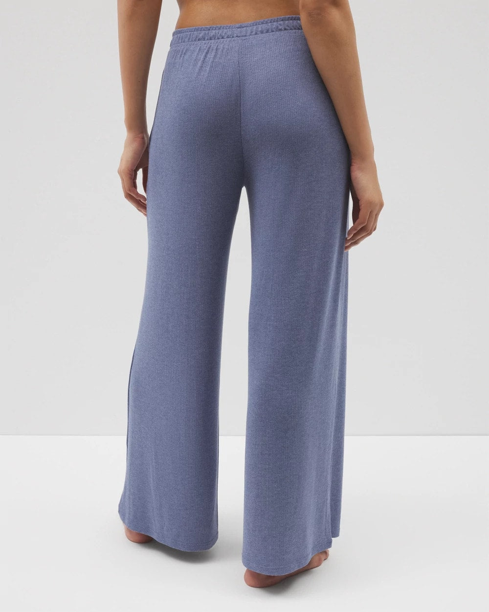 HEATHER DUSK - Lightweight Rib Knit Wide Leg Pajama Pants | Soma