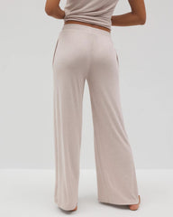 HEATHER BARELY THERE - Lightweight Rib Knit Wide Leg Pajama Pants | Soma