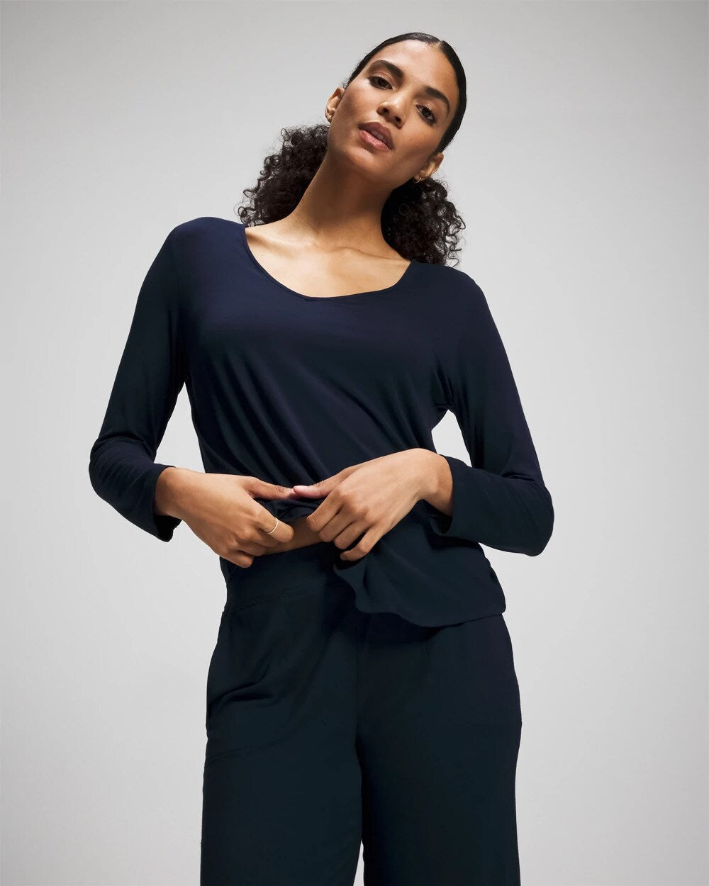 NIGHTFALL NAVY - Long-Sleeve Pajama Top | Soma
