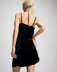 BLACK - Velvet Lace Trim Chemise | Soma