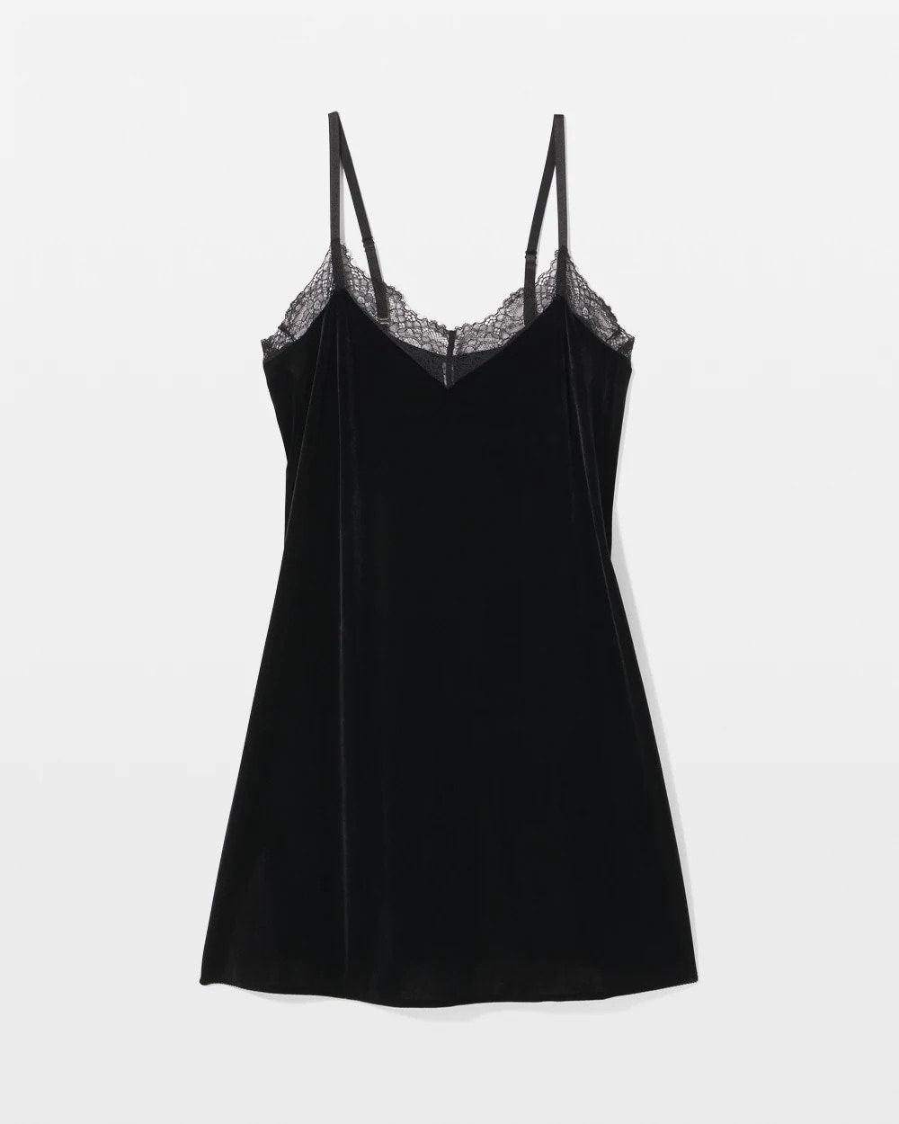 BLACK - Velvet Lace Trim Chemise | Soma