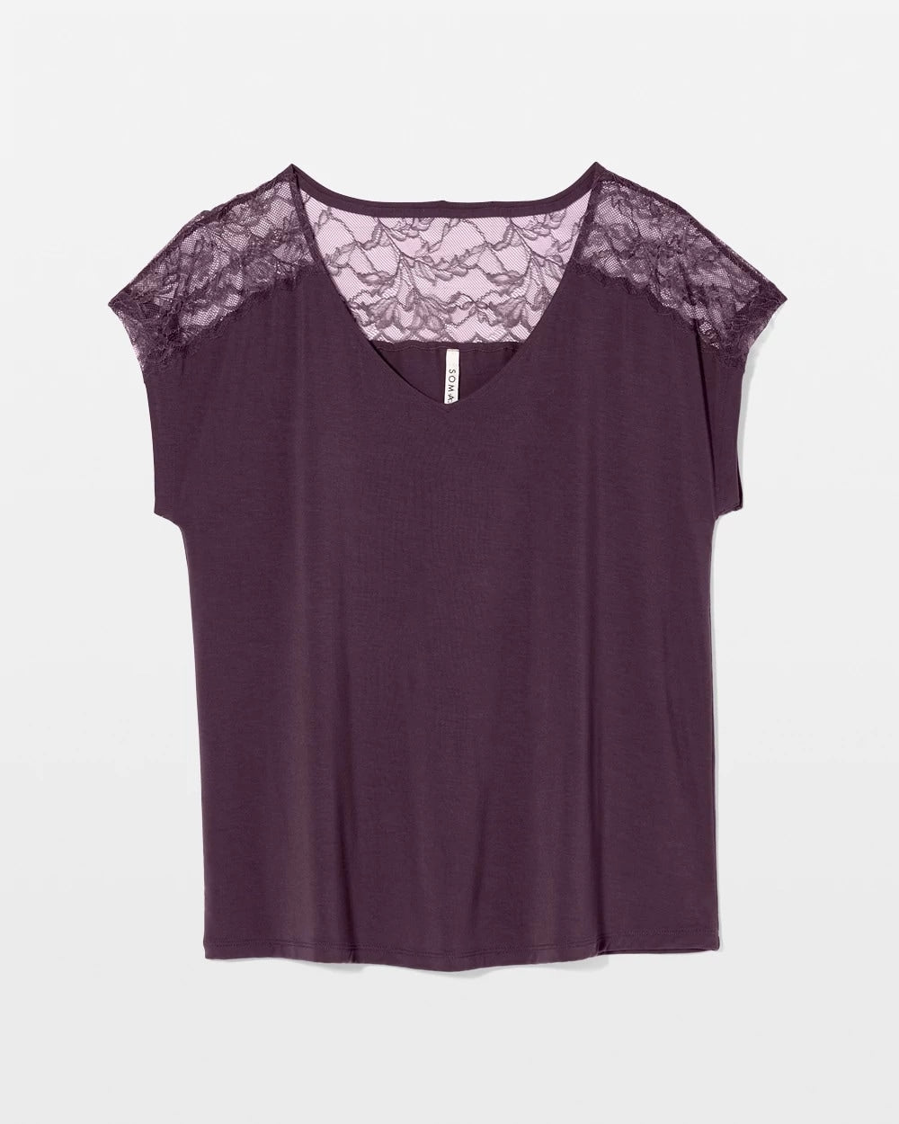 PLUM PERFECT - Short Sleeve Lace Pajama Tee | Soma