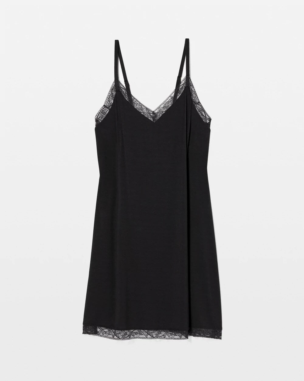 BLACK - Lace Trim Chemise | Soma