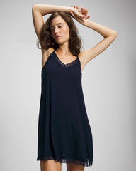 NIGHTFALL NAVY - Lace Trim Chemise | Soma
