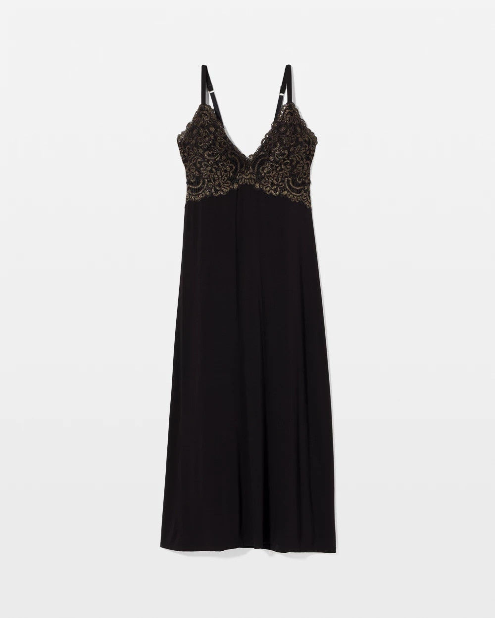 BLACK - Soft Support Lace Midi Nightgown | Soma