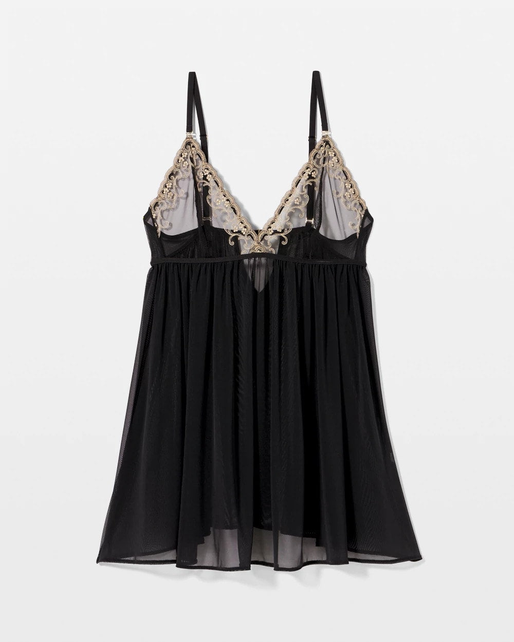 BLACK - Venice Lace Babydoll Chemise | Soma