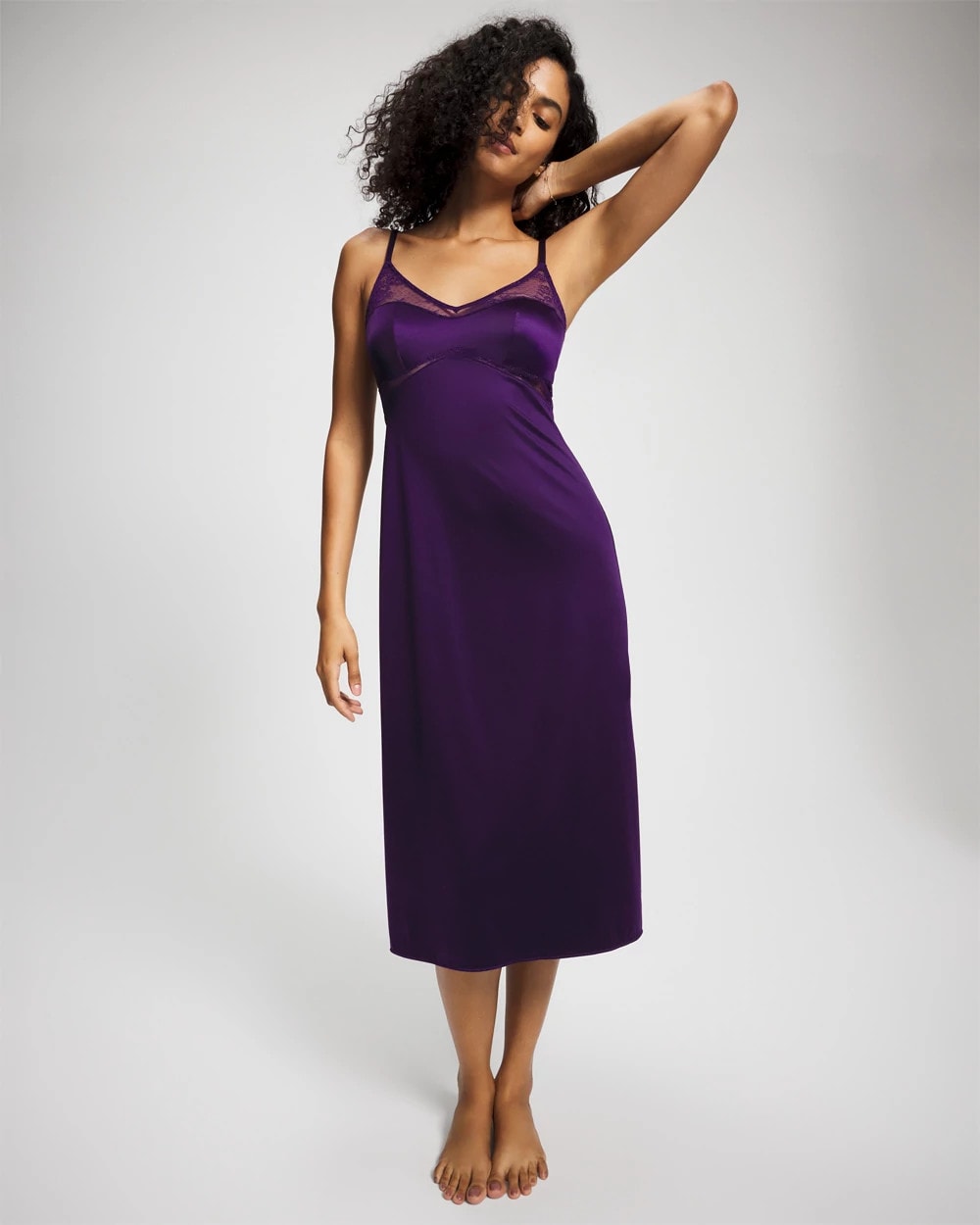 MAJESTIC PURPLE - Lace Midi Nightgown | Soma