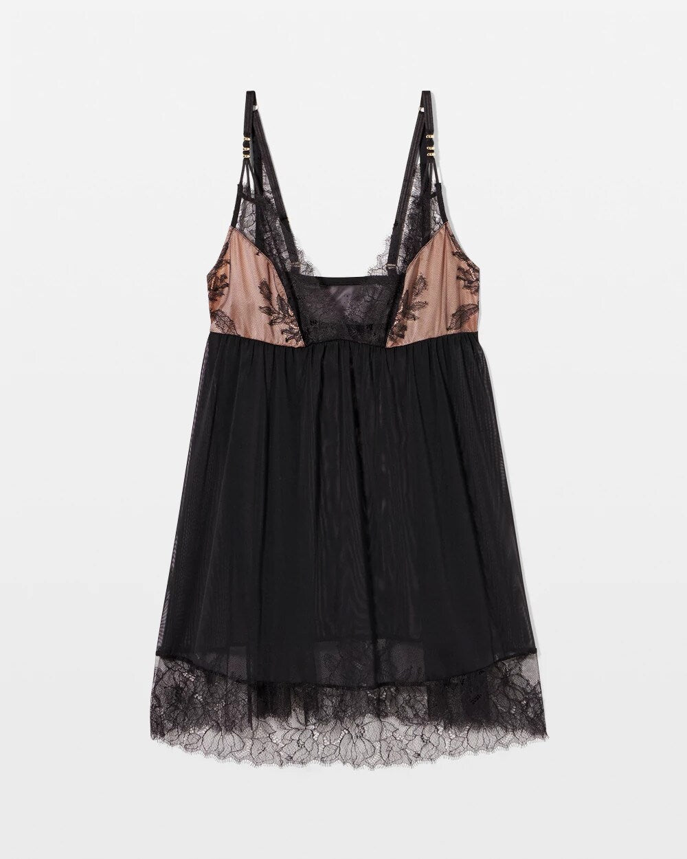 BLACK - Mesh and Lace Chemise | Soma
