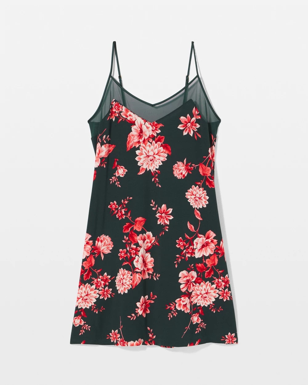 COTTAGE FLORAL GREEN - Mesh Trim Chemise | Soma