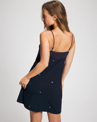 SILVER DEW DROP/NAVY - Mesh Trim Chemise | Soma