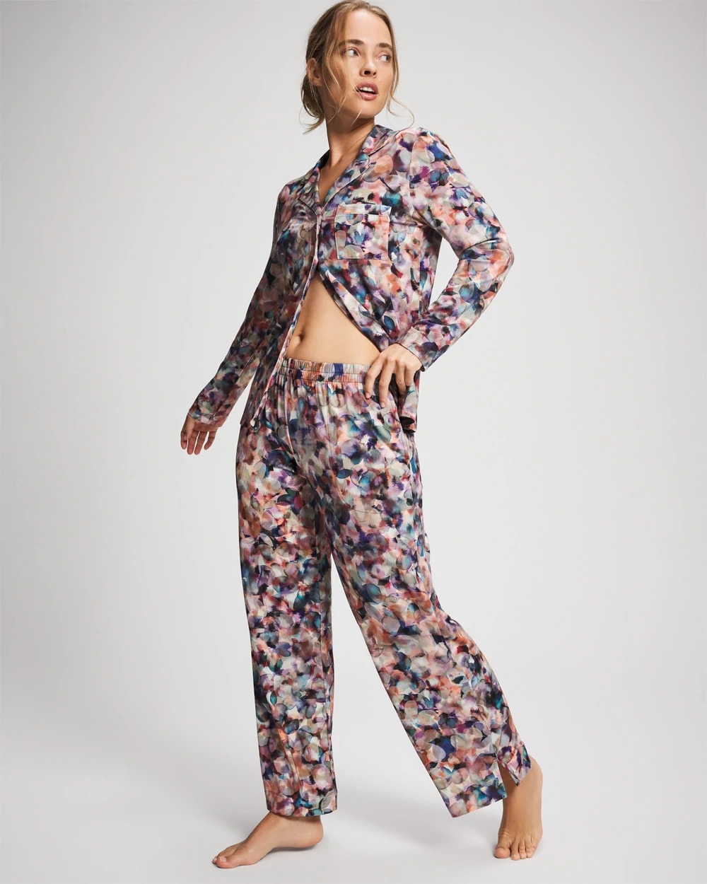 PETAL MOSAIC PETROL - Ankle Pajama Pants | Soma