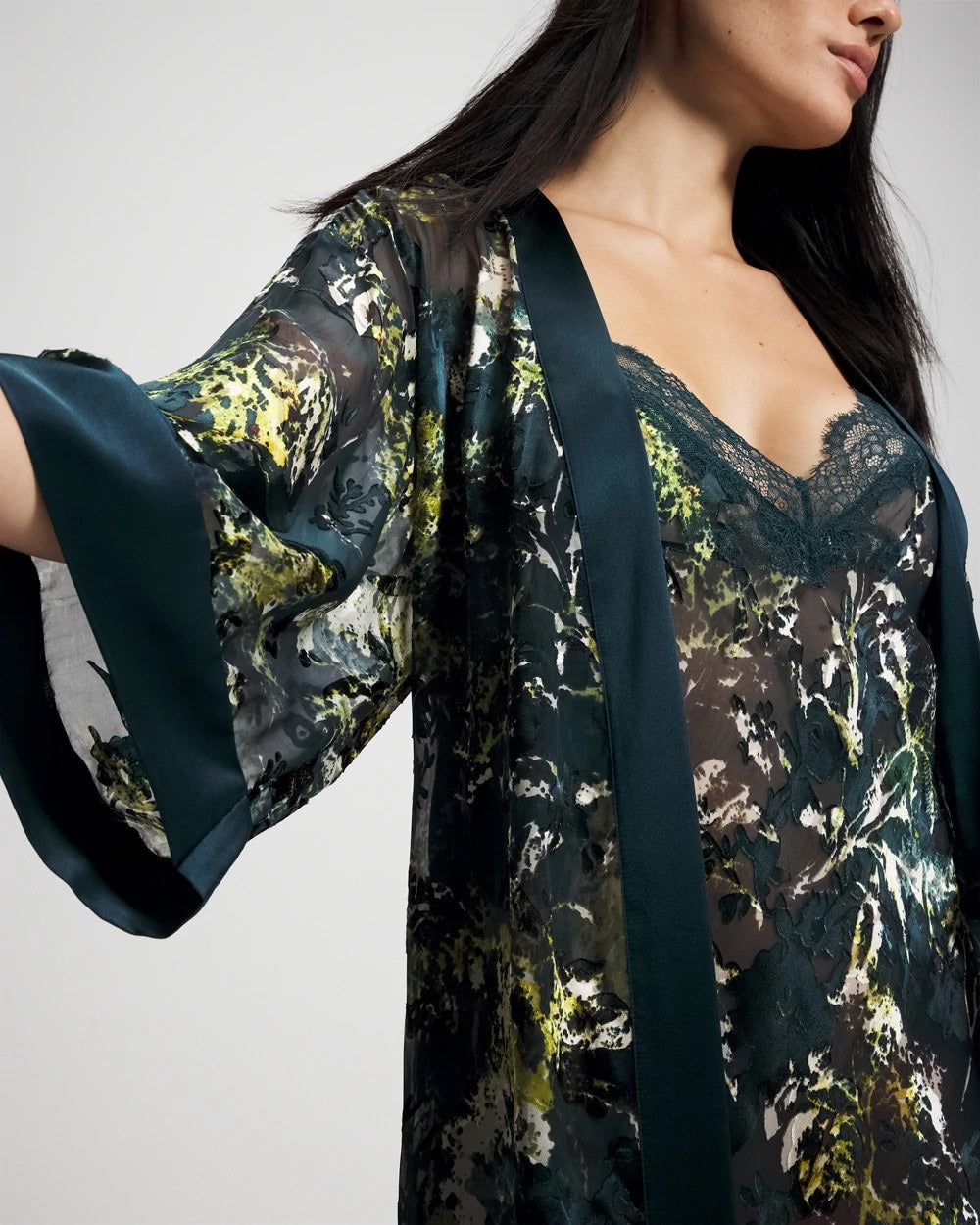 FERN FANTASY DARK HARBOUR - Soma’s Sexiest Silk Burnout Robe | Soma