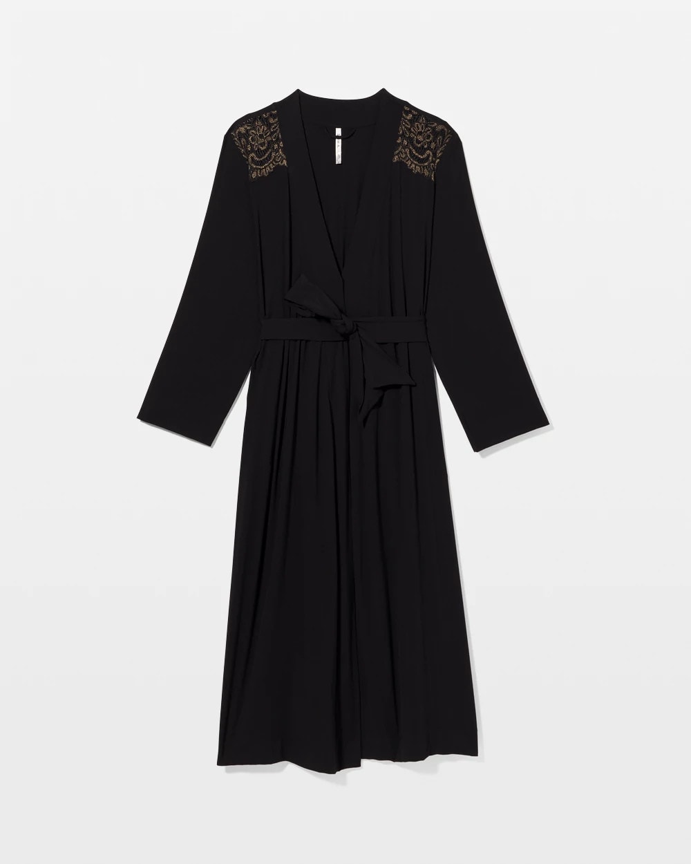 BLACK - Long Robe with Lace | Soma