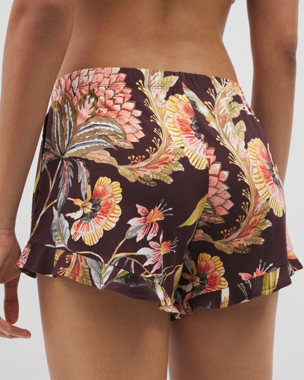 PARROT-DISO PLUME G PLUM - Ruffle Pajama Shorts | Soma