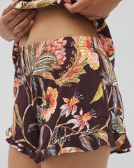 PARROT-DISO PLUME G PLUM - Ruffle Pajama Shorts | Soma