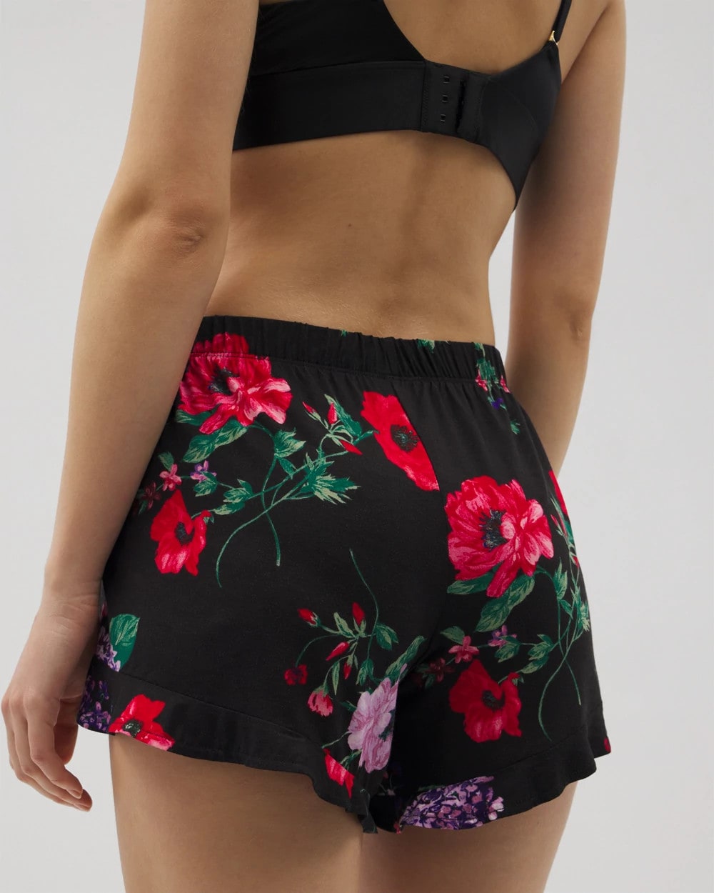 RHAPSODY FLORA BLACK - Ruffle Pajama Shorts | Soma