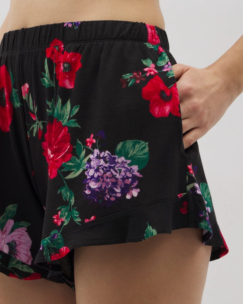 RHAPSODY FLORA BLACK - Ruffle Pajama Shorts | Soma
