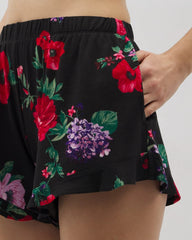 RHAPSODY FLORA BLACK - Ruffle Pajama Shorts | Soma