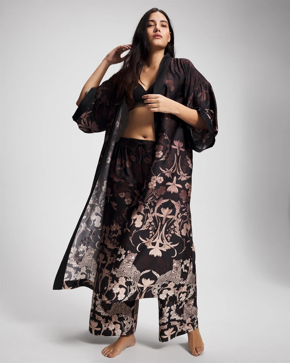 SAVANNA DAMASK BDR - Long Robe | Soma