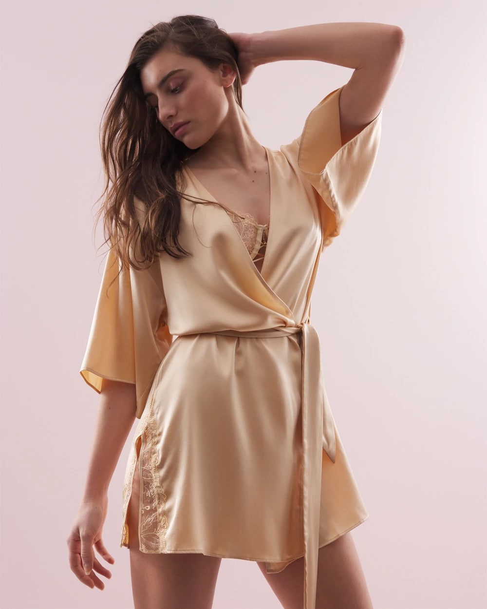 MAPLE SUGAR - Silk Short Robe | Soma