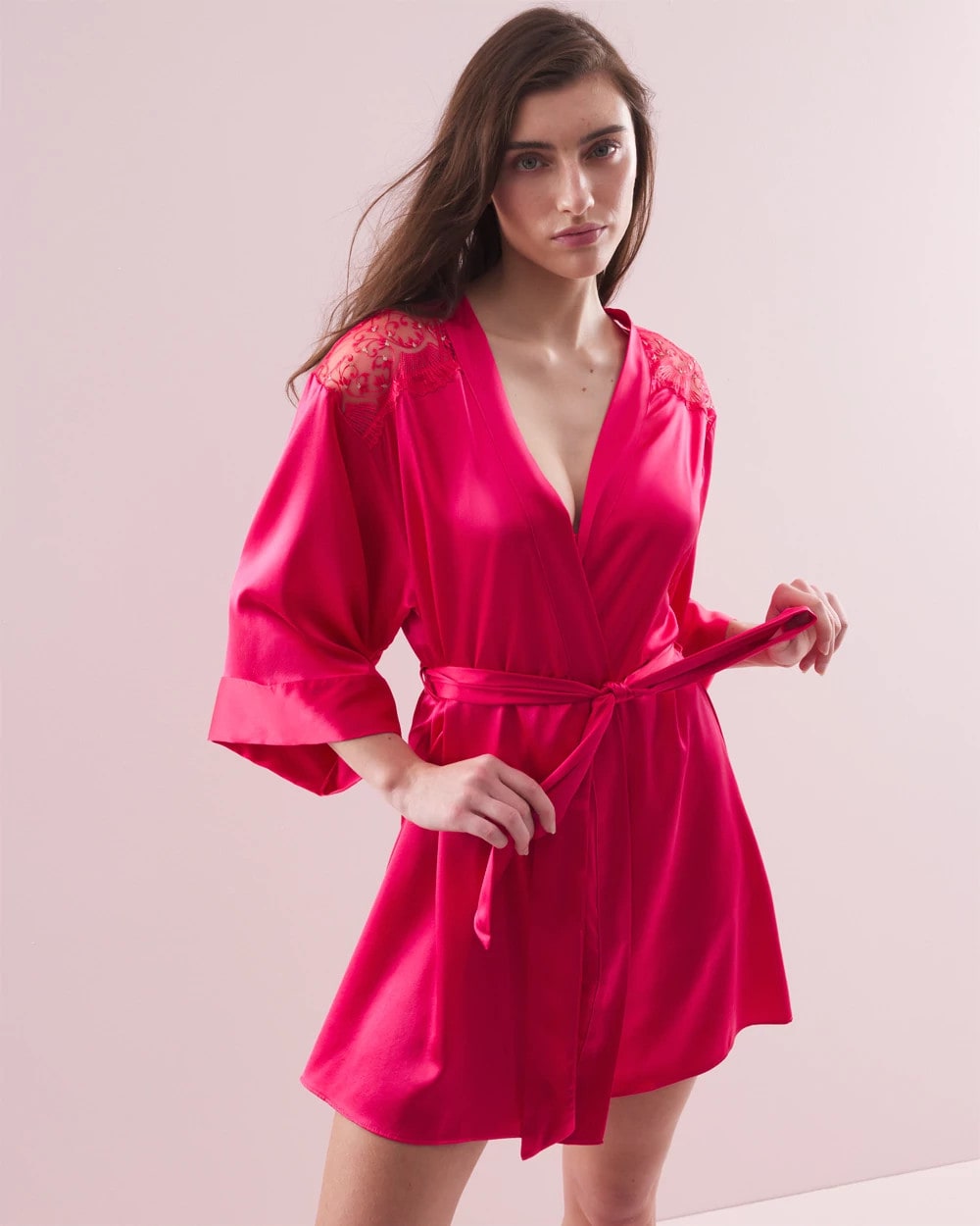 PERFECT PINK - Silk Short Robe | Soma