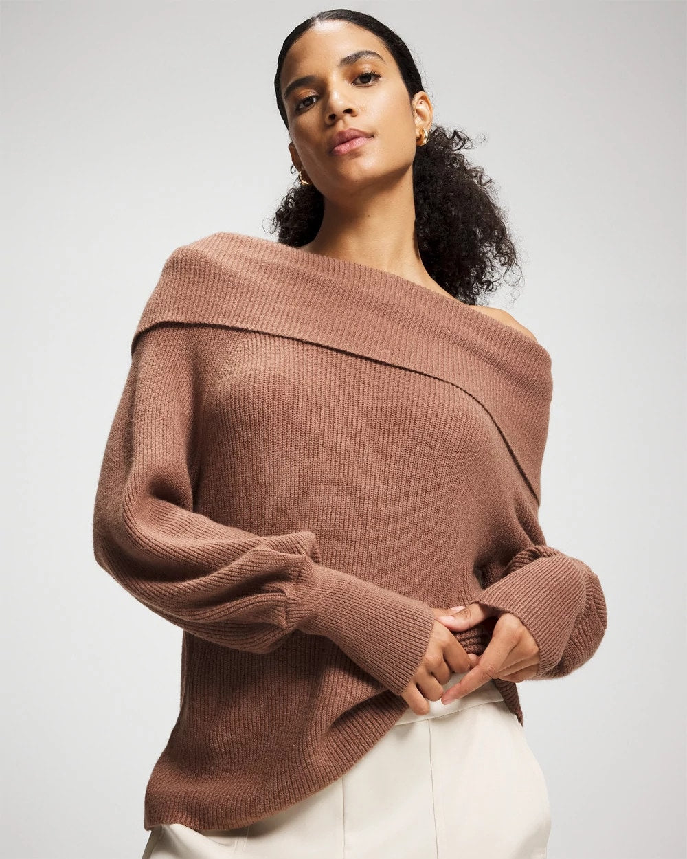 CARDAMOM - Premier Knit off the Shoulder Sweater | Soma