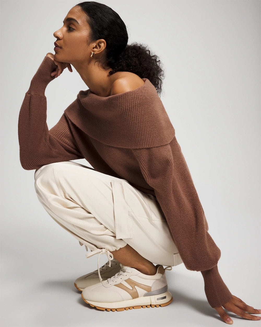 CARDAMOM - Premier Knit off the Shoulder Sweater | Soma