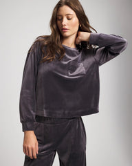 GRAY INK - Velour Crewneck Sweatshirt | Soma