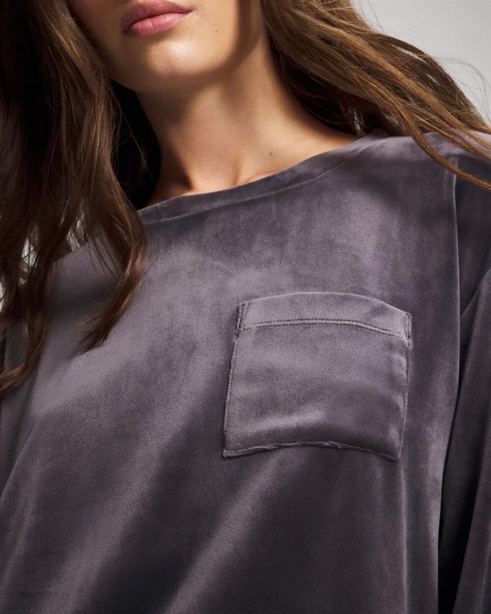 GRAY INK - Velour Crewneck Sweatshirt | Soma