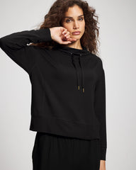 BLACK - Ultrasoft Fleece Relaxed Funnel Neck Sweatshirt | Soma