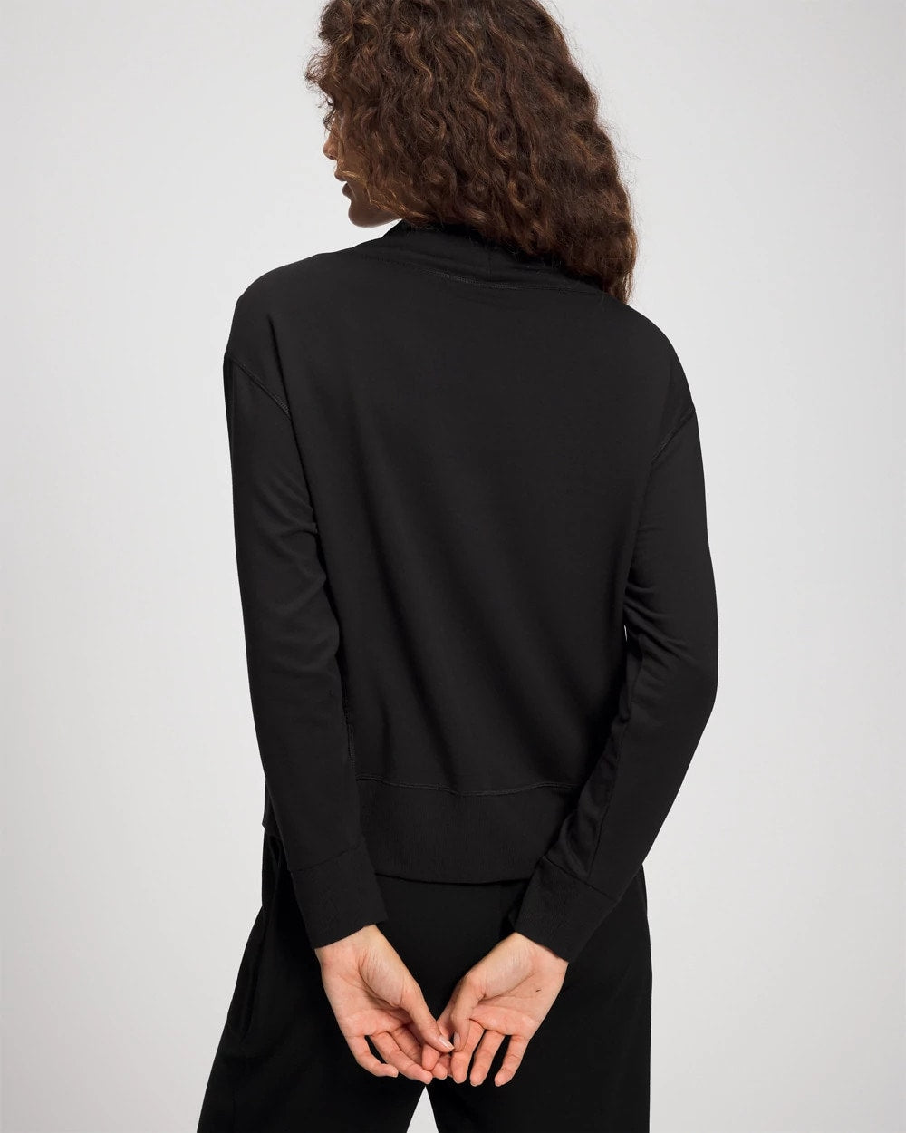 BLACK - Ultrasoft Fleece Relaxed Funnel Neck Sweatshirt | Soma
