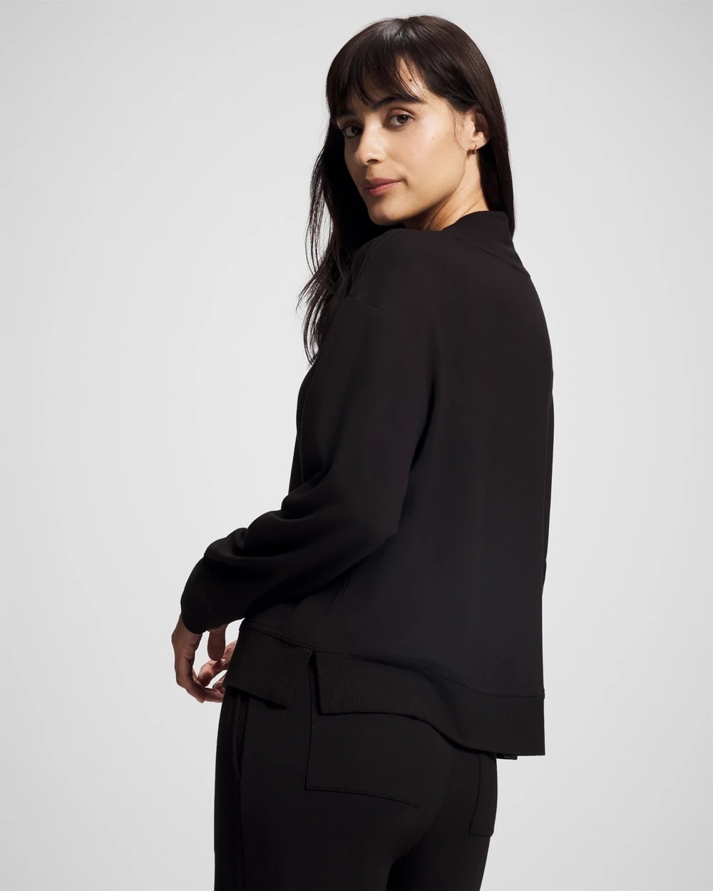 BLACK - Ultrasoft Fleece Quarter Zip Sweatshirt | Soma