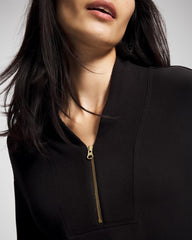BLACK - Ultrasoft Fleece Quarter Zip Sweatshirt | Soma