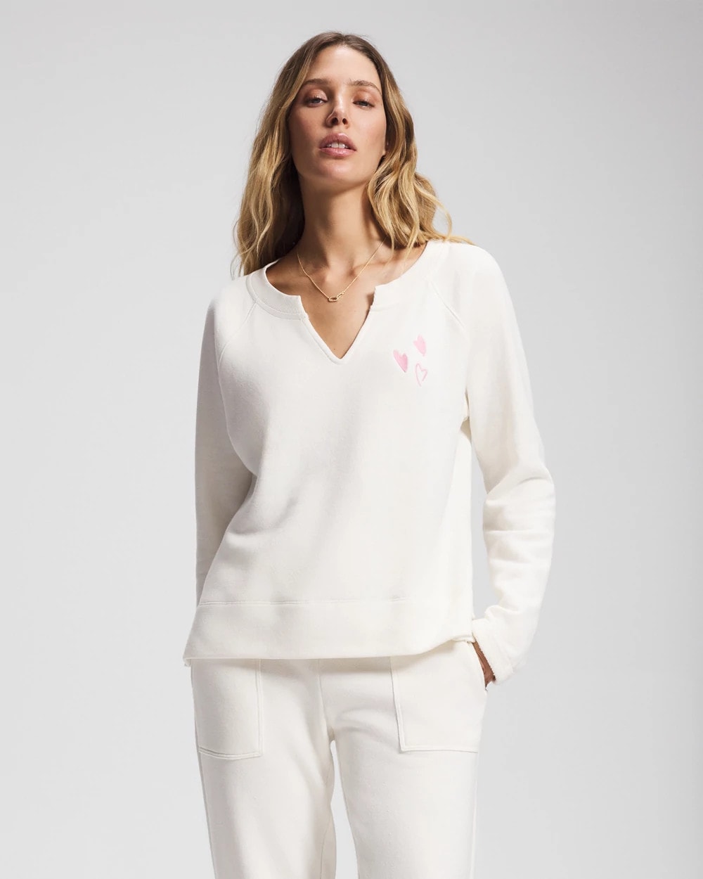 SHEA - Essential Terry V-Neck Sweatshirt | Soma