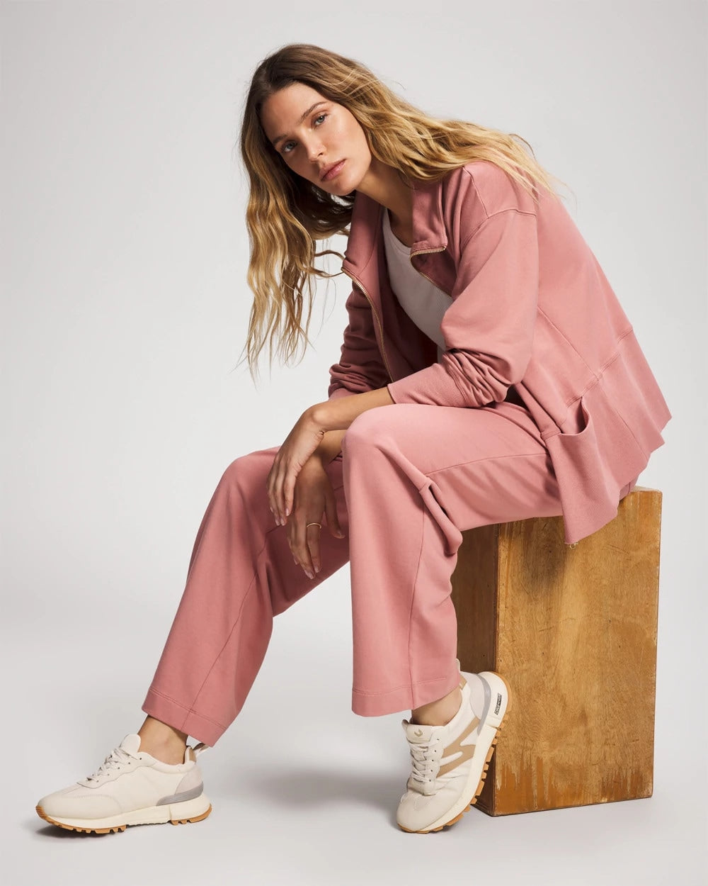 CINDER ROSE - Essential Terry Straight Leg Pants | Soma