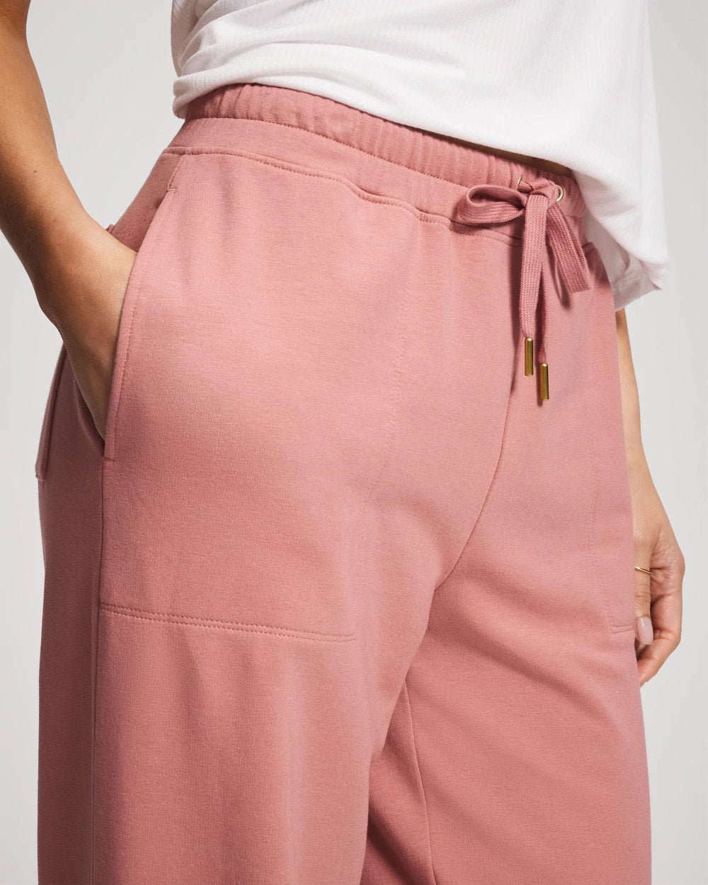 CINDER ROSE - Essential Terry Straight Leg Pants | Soma